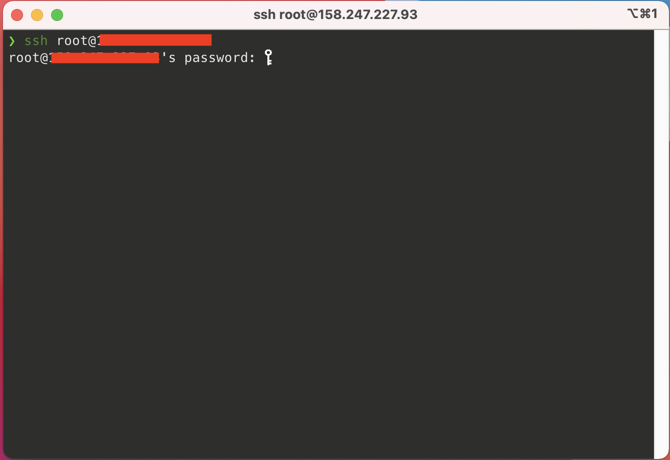 command line of input your password